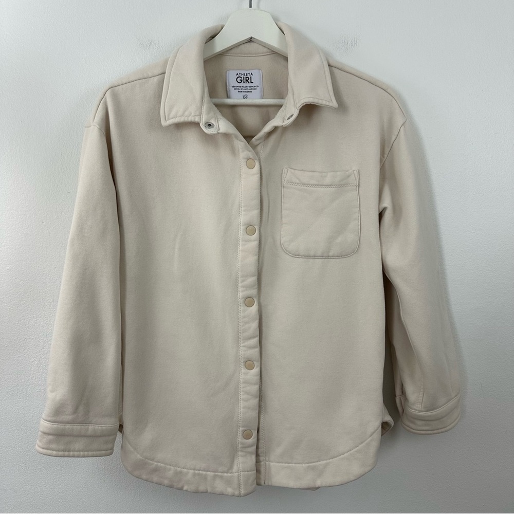 Athleta Girls Snap Button Bone Shacket Size L